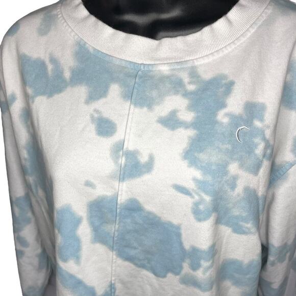 Zyia Heaven Hendrix Blue and White Crewneck Sweater Sz L - Picture 7 of 8